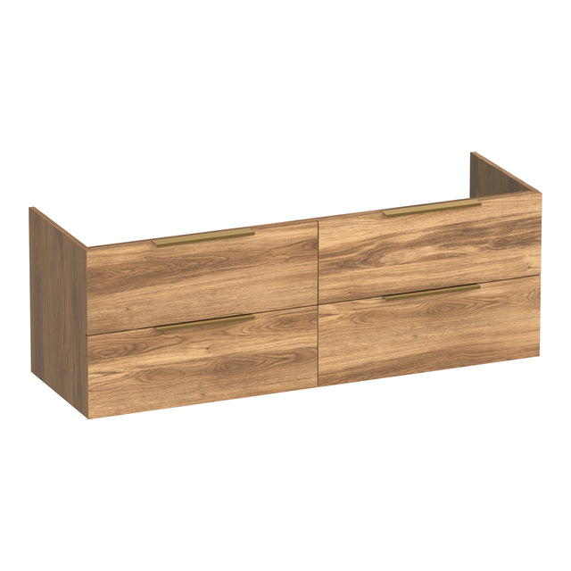 BRAUER Elevate onderkast 140 excl. opleggrepen met 4 softclose lades en 2 sifon uitsparingen Honey OK-EL140HO