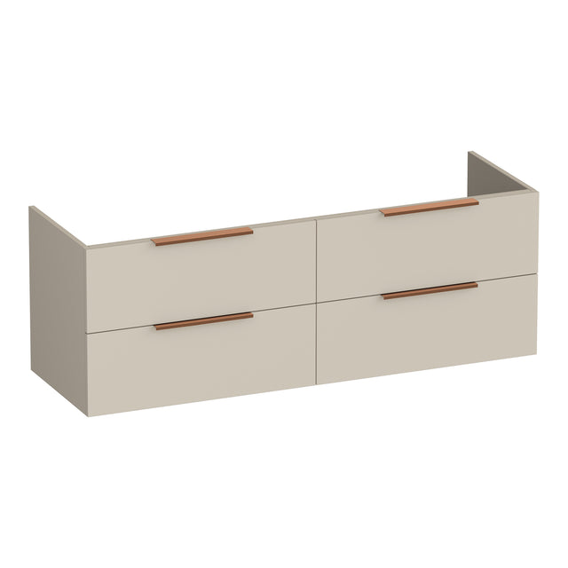 BRAUER Elevate onderkast 140 excl. opleggrepen met 4 softclose lades en 2 sifon uitsparingen mat beige OK-EL140MB