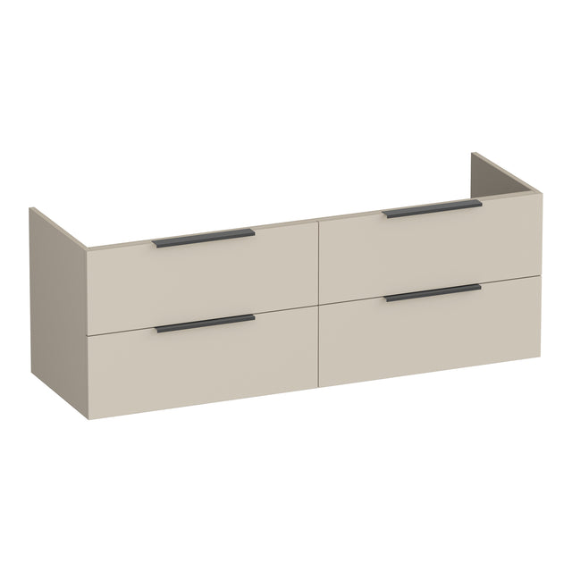 BRAUER Elevate onderkast 140 excl. opleggrepen met 4 softclose lades en 2 sifon uitsparingen mat beige OK-EL140MB