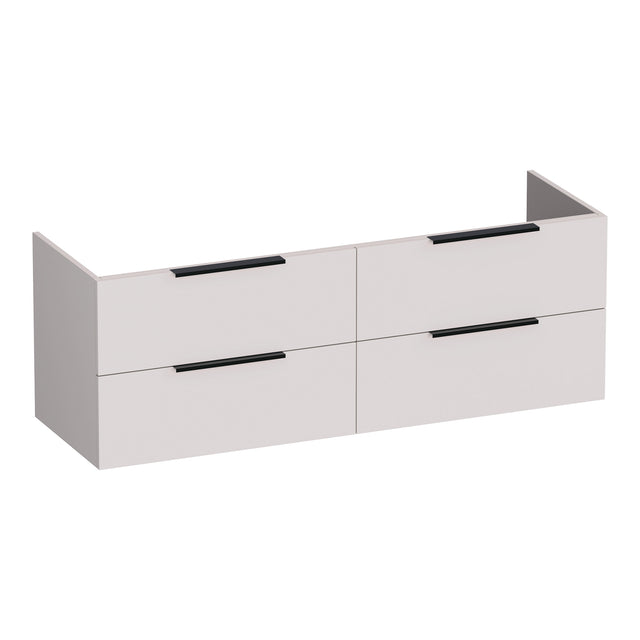 BRAUER Elevate onderkast 140 excl. opleggrepen met 4 softclose lades en 2 sifon uitsparingen mat zand OK-EL140MS