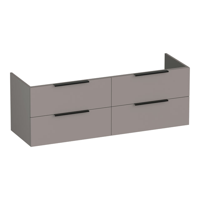 BRAUER Elevate onderkast 140 excl. opleggrepen met 4 softclose lades en 2 sifon uitsparingen mat taupe OK-EL140MT