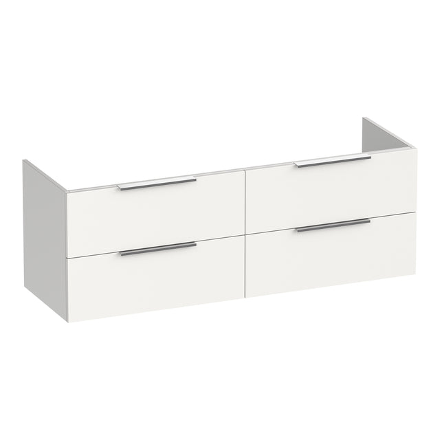 BRAUER Elevate onderkast 140 excl. opleggrepen met 4 softclose lades en 2 sifon uitsparingen mat wit OK-EL140MW