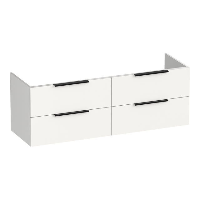 BRAUER Elevate onderkast 140 excl. opleggrepen met 4 softclose lades en 2 sifon uitsparingen mat wit OK-EL140MW