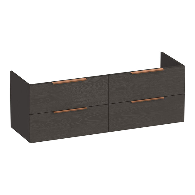 BRAUER Elevate onderkast 140 excl. opleggrepen met 4 softclose lades en 2 sifon uitsparingen Timber Anthracite OK-EL140TA