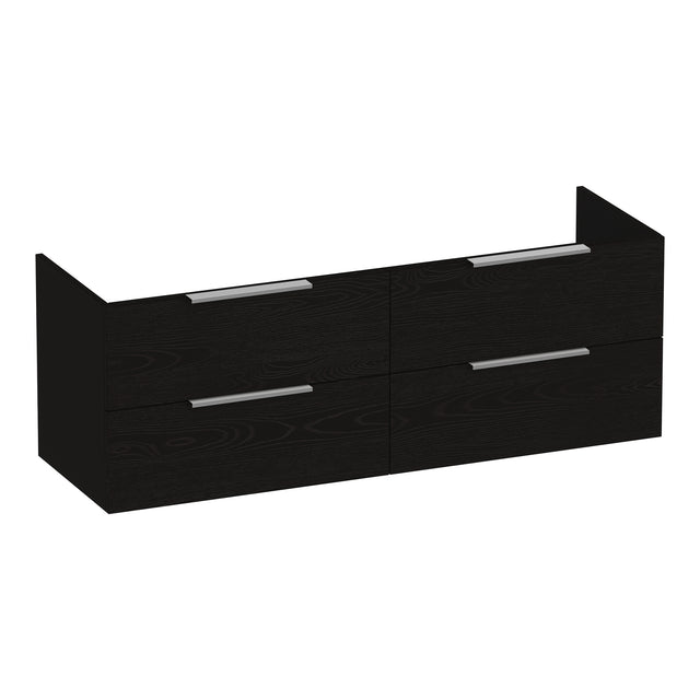 BRAUER Elevate onderkast 140 excl. opleggrepen met 4 softclose lades en 2 sifon uitsparingen Timber Black OK-EL140TB