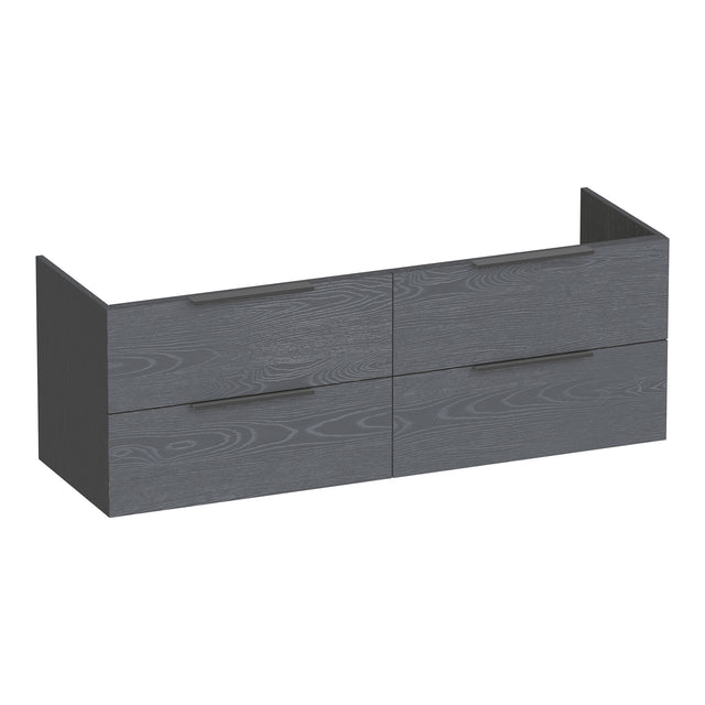 BRAUER Elevate onderkast 140 excl. opleggrepen met 4 softclose lades en 2 sifon uitsparingen Timber Grey OK-EL140TG