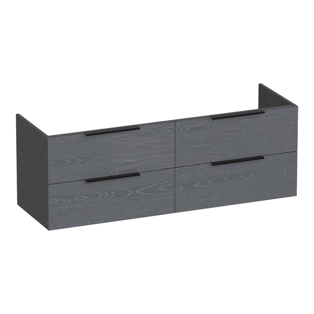 BRAUER Elevate onderkast 140 excl. opleggrepen met 4 softclose lades en 2 sifon uitsparingen Timber Grey OK-EL140TG