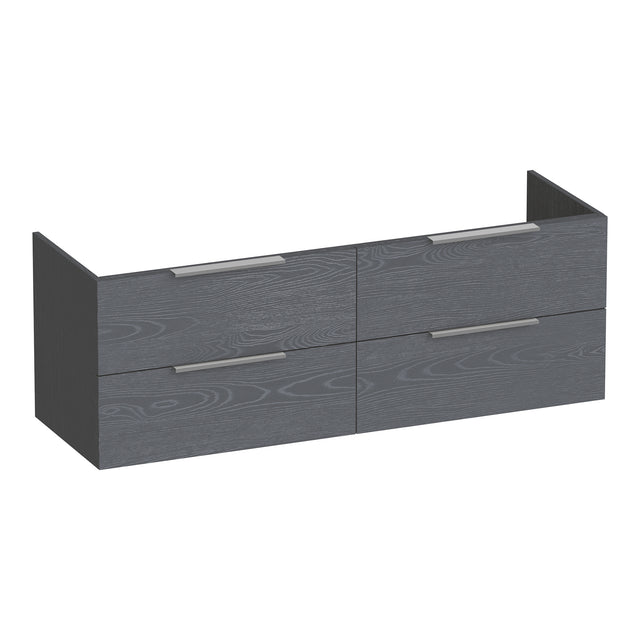 BRAUER Elevate onderkast 140 excl. opleggrepen met 4 softclose lades en 2 sifon uitsparingen Timber Grey OK-EL140TG