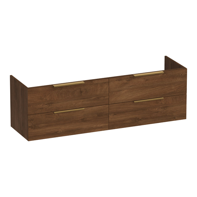 BRAUER Elevate onderkast 160 excl. opleggrepen met 4 softclose lades en 2 sifon uitsparingen Forest Cacao OK-EL160FC