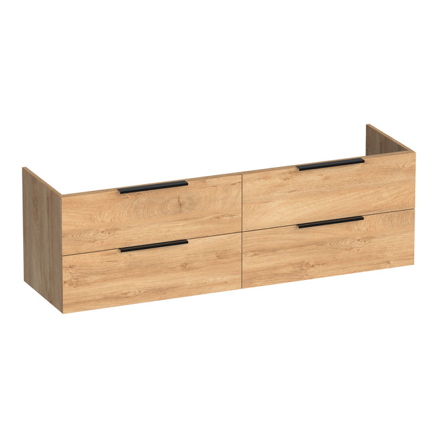 BRAUER Elevate onderkast 160 excl. opleggrepen met 4 softclose lades en 2 sifon uitsparingen Forest Tan OK-EL160FT