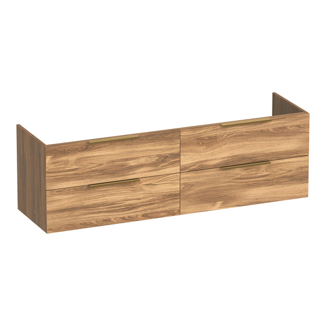 BRAUER Elevate onderkast 160 excl. opleggrepen met 4 softclose lades en 2 sifon uitsparingen Honey OK-EL160HO