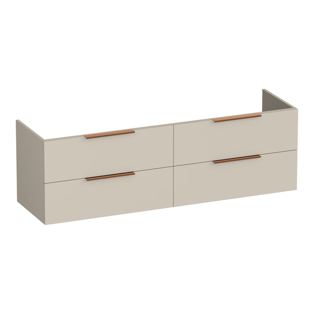 BRAUER Elevate onderkast 160 excl. opleggrepen met 4 softclose lades en 2 sifon uitsparingen mat beige OK-EL160MB