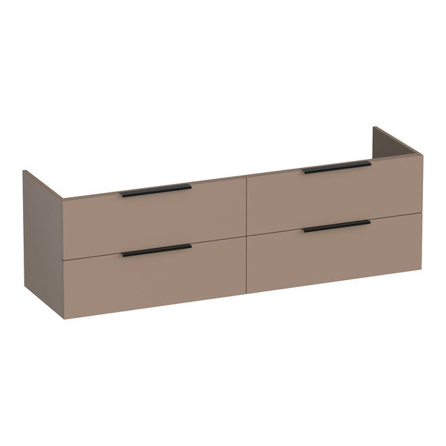 BRAUER Elevate onderkast 160 excl. opleggrepen met 4 softclose lades en 2 sifon uitsparingen mat mokka OK-EL160MM