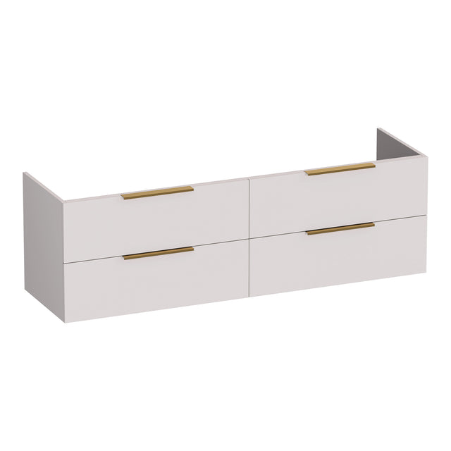 BRAUER Elevate onderkast 160 excl. opleggrepen met 4 softclose lades en 2 sifon uitsparingen mat zand OK-EL160MS