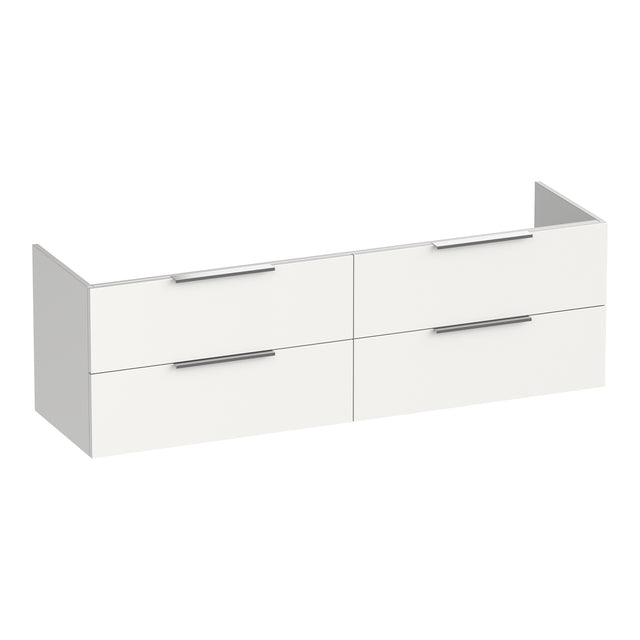 BRAUER Elevate onderkast 160 excl. opleggrepen met 4 softclose lades en 2 sifon uitsparingen mat wit OK-EL160MW