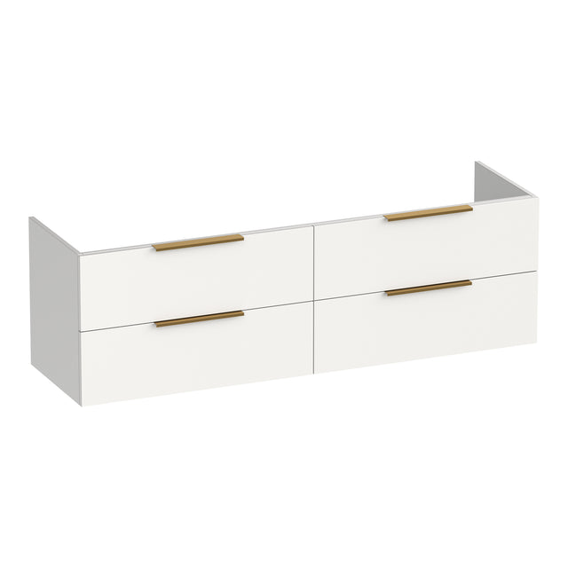 BRAUER Elevate onderkast 160 excl. opleggrepen met 4 softclose lades en 2 sifon uitsparingen mat wit OK-EL160MW