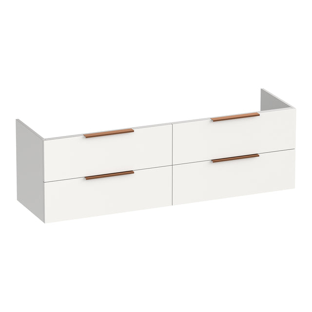 BRAUER Elevate onderkast 160 excl. opleggrepen met 4 softclose lades en 2 sifon uitsparingen mat wit OK-EL160MW