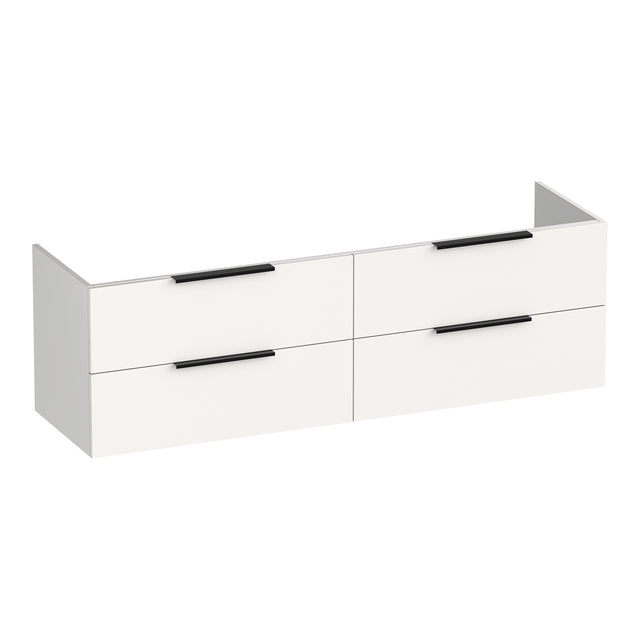 BRAUER Elevate onderkast 160 excl. opleggrepen met 4 softclose lades en 2 sifon uitsparingen mat wit OK-EL160MW