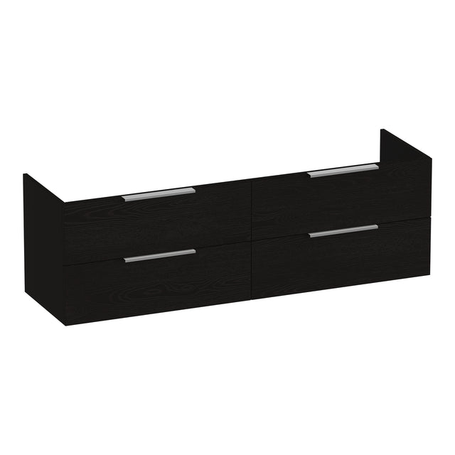 BRAUER Elevate onderkast 160 excl. opleggrepen met 4 softclose lades en 2 sifon uitsparingen Timber Black OK-EL160TB
