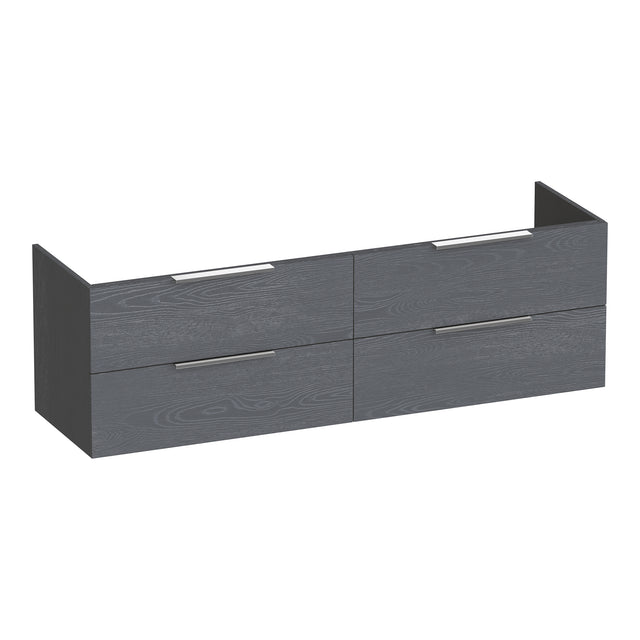 BRAUER Elevate onderkast 160 excl. opleggrepen met 4 softclose lades en 2 sifon uitsparingen Timber Grey OK-EL160TG