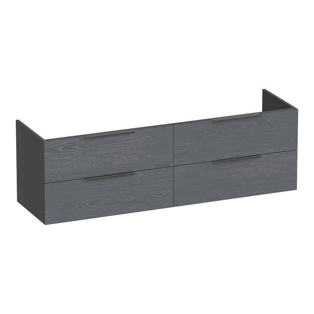 BRAUER Elevate onderkast 160 excl. opleggrepen met 4 softclose lades en 2 sifon uitsparingen Timber Grey OK-EL160TG