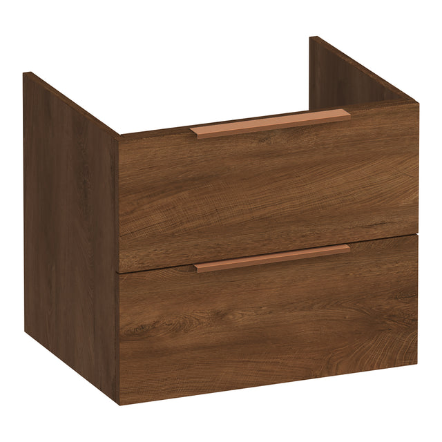 BRAUER Elevate onderkast 60 excl. opleggrepen met 2 softclose lades en 1 sifon uitsparing Forest Cacao OK-EL60FC