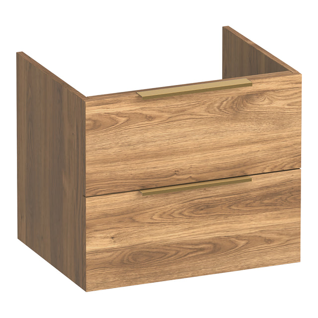 BRAUER Elevate onderkast 60 excl. opleggrepen met 2 softclose lades en 1 sifon uitsparing Honey OK-EL60HO