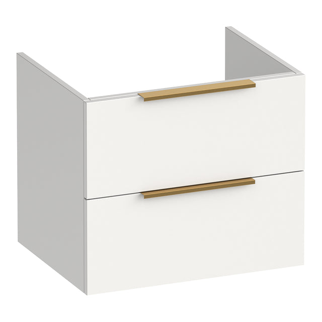 BRAUER Elevate onderkast 60 excl. opleggrepen met 2 softclose lades en 1 sifon uitsparing mat wit OK-EL60MW