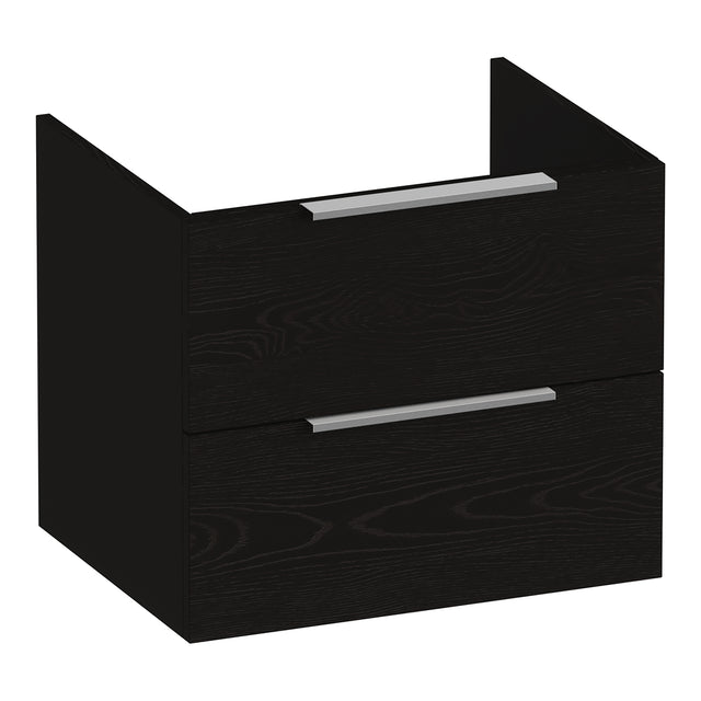 BRAUER Elevate onderkast 60 excl. opleggrepen met 2 softclose lades en 1 sifon uitsparing Timber Black OK-EL60TB