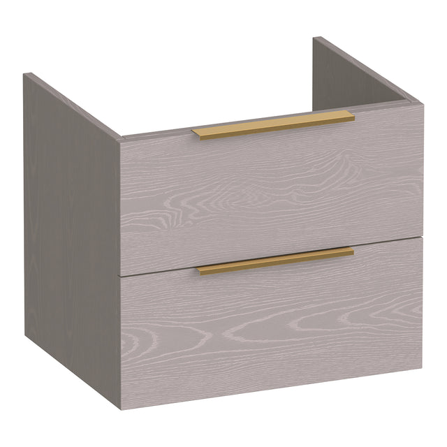 BRAUER Elevate onderkast 60 excl. opleggrepen met 2 softclose lades en 1 sifon uitsparing Timber Greige OK-EL60TE