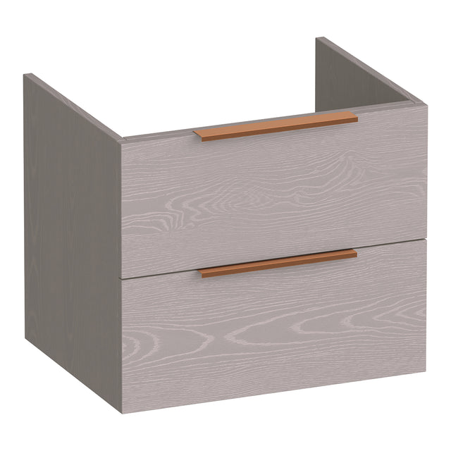 BRAUER Elevate onderkast 60 excl. opleggrepen met 2 softclose lades en 1 sifon uitsparing Timber Greige OK-EL60TE