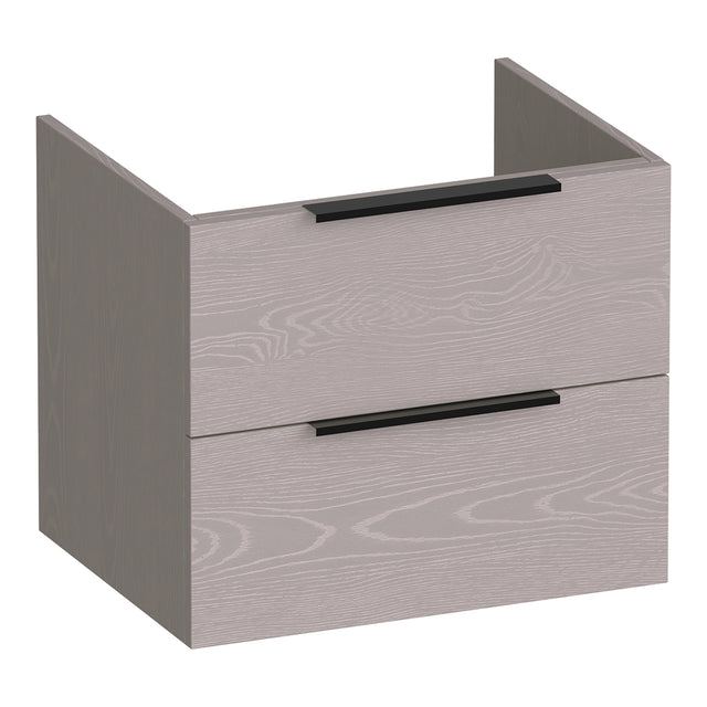 BRAUER Elevate onderkast 60 excl. opleggrepen met 2 softclose lades en 1 sifon uitsparing Timber Greige OK-EL60TE