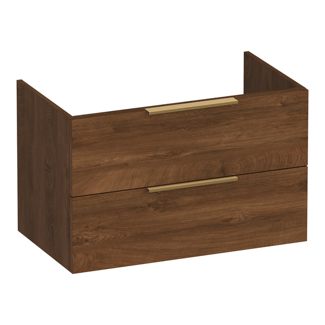 BRAUER Elevate onderkast 80 excl. opleggrepen met 2 softclose lades en 1 sifon uitsparing Forest Cacao OK-EL80FC