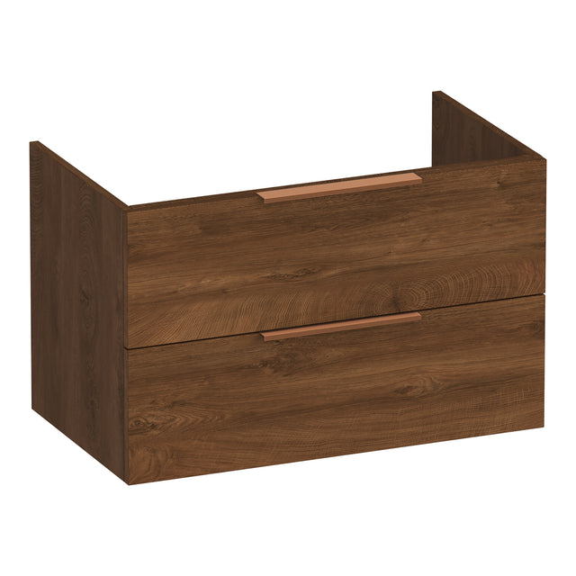 BRAUER Elevate onderkast 80 excl. opleggrepen met 2 softclose lades en 1 sifon uitsparing Forest Cacao OK-EL80FC