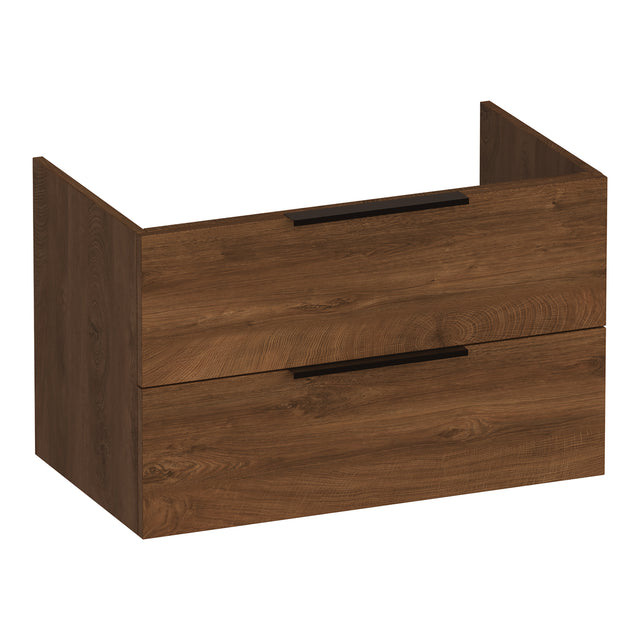 BRAUER Elevate onderkast 80 excl. opleggrepen met 2 softclose lades en 1 sifon uitsparing Forest Cacao OK-EL80FC