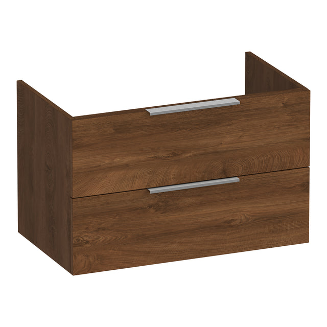 BRAUER Elevate onderkast 80 excl. opleggrepen met 2 softclose lades en 1 sifon uitsparing Forest Cacao OK-EL80FC