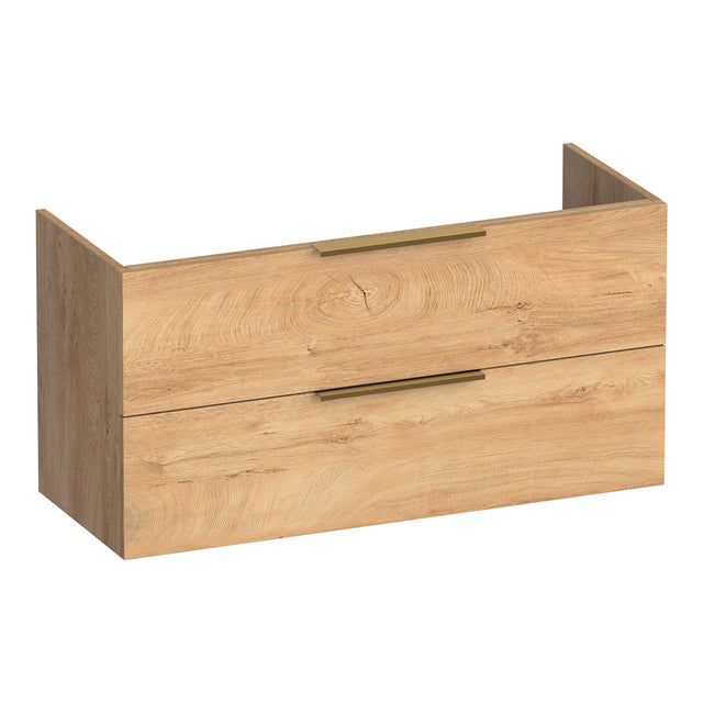 BRAUER Elevate onderkast ondiep 100 excl. opleggrepen met 2 softclose lades en 1 sifon uitsparing Forest Tan OK-ELO100FT