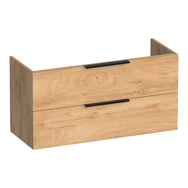 BRAUER Elevate onderkast ondiep 100 excl. opleggrepen met 2 softclose lades en 1 sifon uitsparing Forest Tan OK-ELO100FT