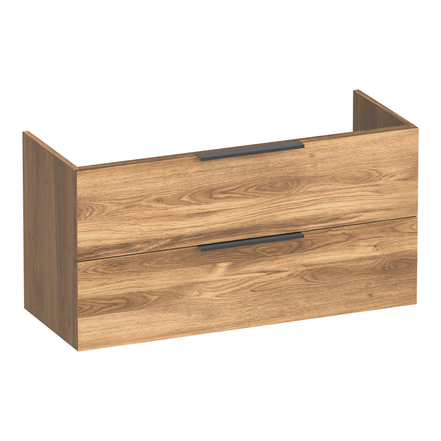 BRAUER Elevate onderkast ondiep 100 excl. opleggrepen met 2 softclose lades en 1 sifon uitsparing Honey OK-ELO100HO