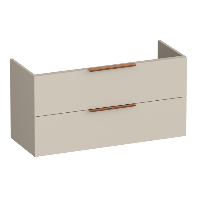 BRAUER Elevate onderkast ondiep 100 excl. opleggrepen met 2 softclose lades en 1 sifon uitsparing mat beige OK-ELO100MB