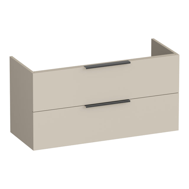 BRAUER Elevate onderkast ondiep 100 excl. opleggrepen met 2 softclose lades en 1 sifon uitsparing mat beige OK-ELO100MB