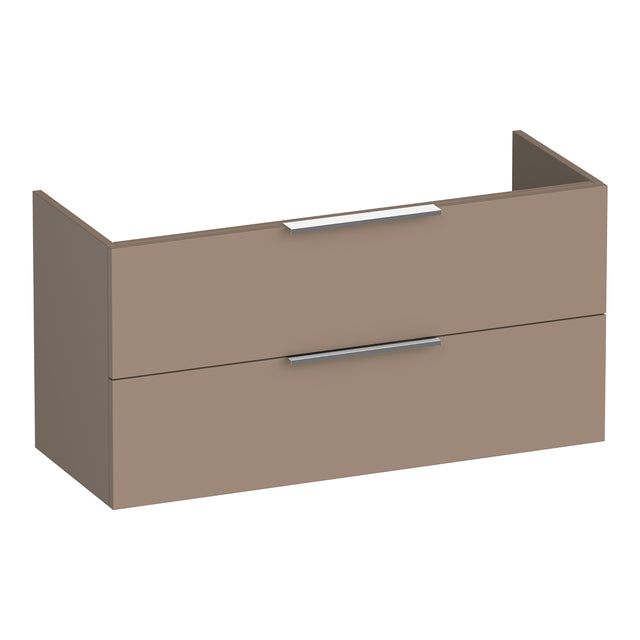 BRAUER Elevate onderkast ondiep 100 excl. opleggrepen met 2 softclose lades en 1 sifon uitsparing mat mokka OK-ELO100MM