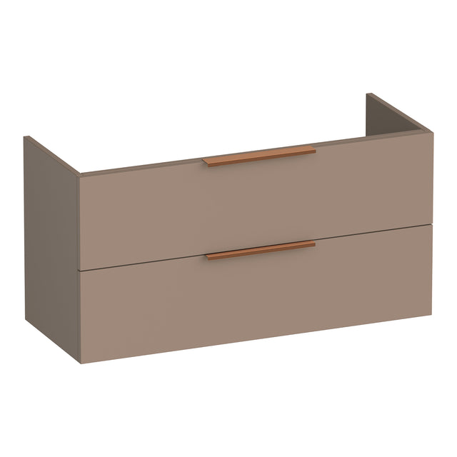 BRAUER Elevate onderkast ondiep 100 excl. opleggrepen met 2 softclose lades en 1 sifon uitsparing mat mokka OK-ELO100MM