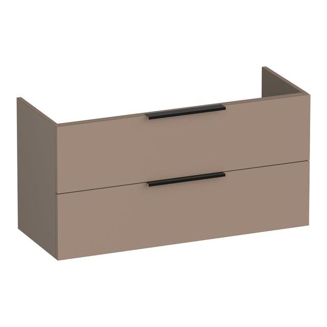 BRAUER Elevate onderkast ondiep 100 excl. opleggrepen met 2 softclose lades en 1 sifon uitsparing mat mokka OK-ELO100MM