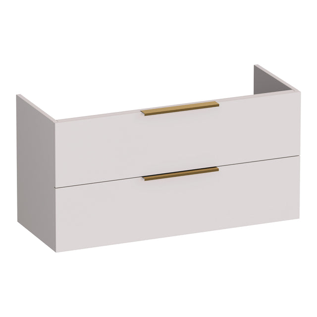 BRAUER Elevate onderkast ondiep 100 excl. opleggrepen met 2 softclose lades en 1 sifon uitsparing mat zand OK-ELO100MS