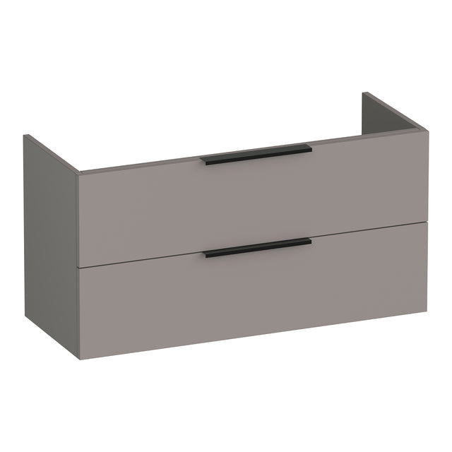 BRAUER Elevate onderkast ondiep 100 excl. opleggrepen met 2 softclose lades en 1 sifon uitsparing mat taupe OK-ELO100MT