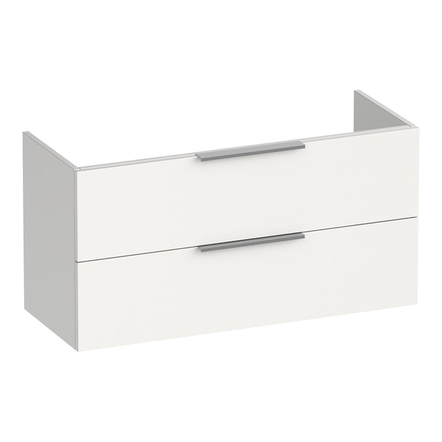 BRAUER Elevate onderkast ondiep 100 excl. opleggrepen met 2 softclose lades en 1 sifon uitsparing mat wit OK-ELO100MW