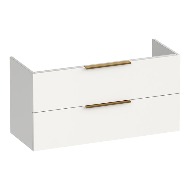 BRAUER Elevate onderkast ondiep 100 excl. opleggrepen met 2 softclose lades en 1 sifon uitsparing mat wit OK-ELO100MW