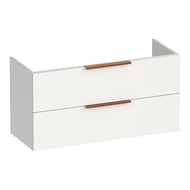 BRAUER Elevate onderkast ondiep 100 excl. opleggrepen met 2 softclose lades en 1 sifon uitsparing mat wit OK-ELO100MW