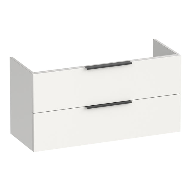 BRAUER Elevate onderkast ondiep 100 excl. opleggrepen met 2 softclose lades en 1 sifon uitsparing mat wit OK-ELO100MW